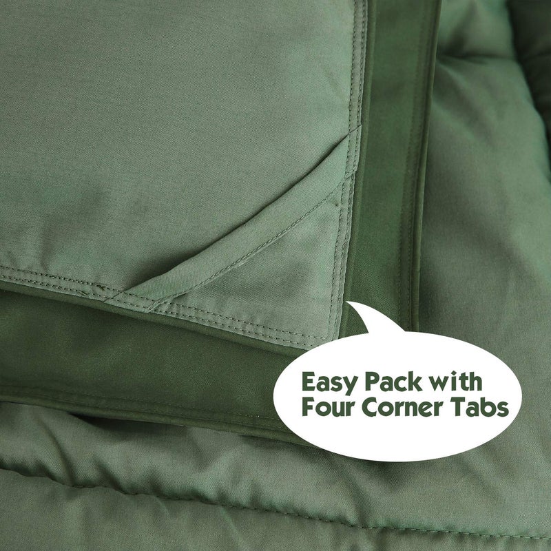 Hi -G HIG 3pc Green Twin/Twin XL Comforter Set - All Season Reversible Down Alternative Bedding Comforter - Quilted Duvet Insert with Corner Tabs - Box Stitched Blanket - Breathable, Soft, Fluffy - Image 5